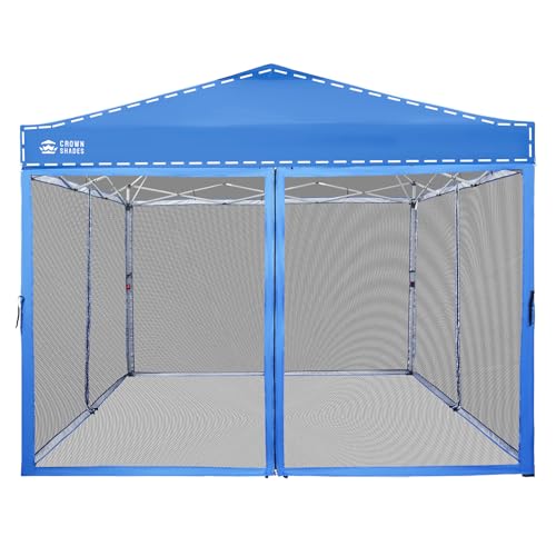10 x 10 Pop Up Canopy Mosquito Net Sidewall with Zipper 4 Packs Blue X27885