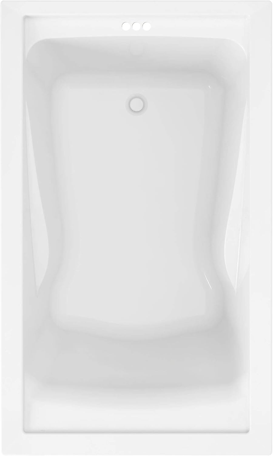 White Deep Soaking Tub with Reversible Drain J980349
