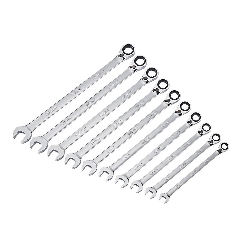 Metric Ratcheting Combination Wrench Set, 10-Piece N503