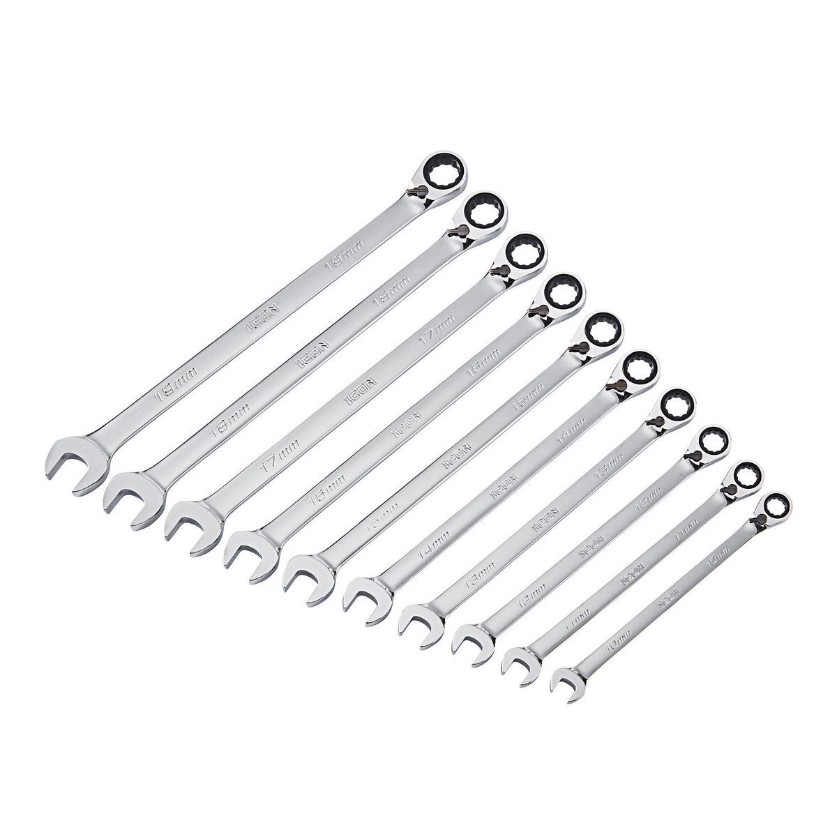 Metric Ratcheting Combination Wrench Set, 10-Piece N503