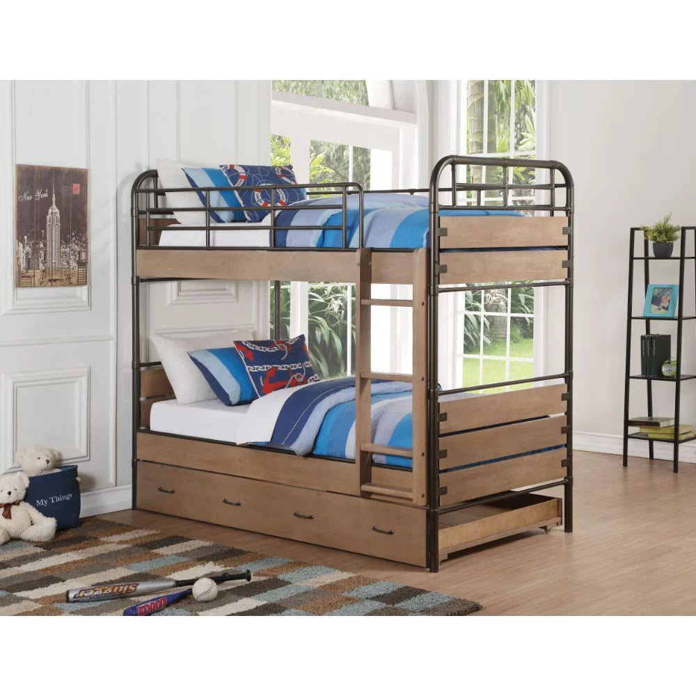 Twin Bunk Bed with Trundle H619