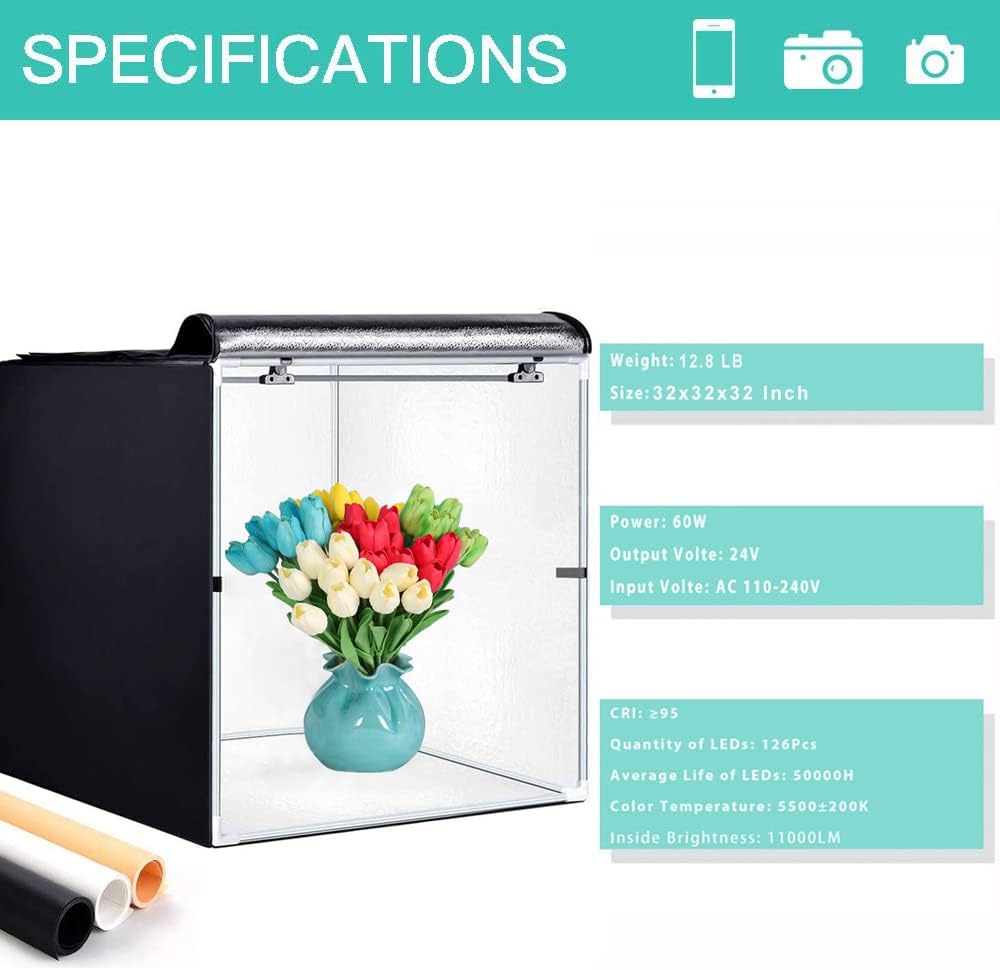 Portable Foldable 32 x 32 Inch Photo Studio Light Box Q1589