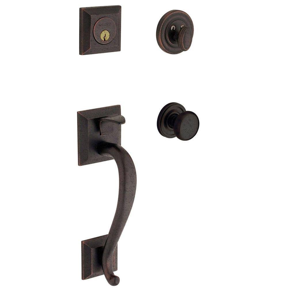 Oil-Rubbed Bronze Full-Dummy Handleset with Classic Knob L402861