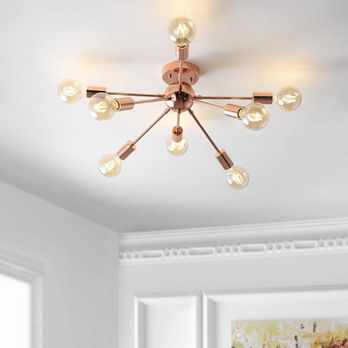 Copper 8 Sputnik Metal LED Flush-Mount N619