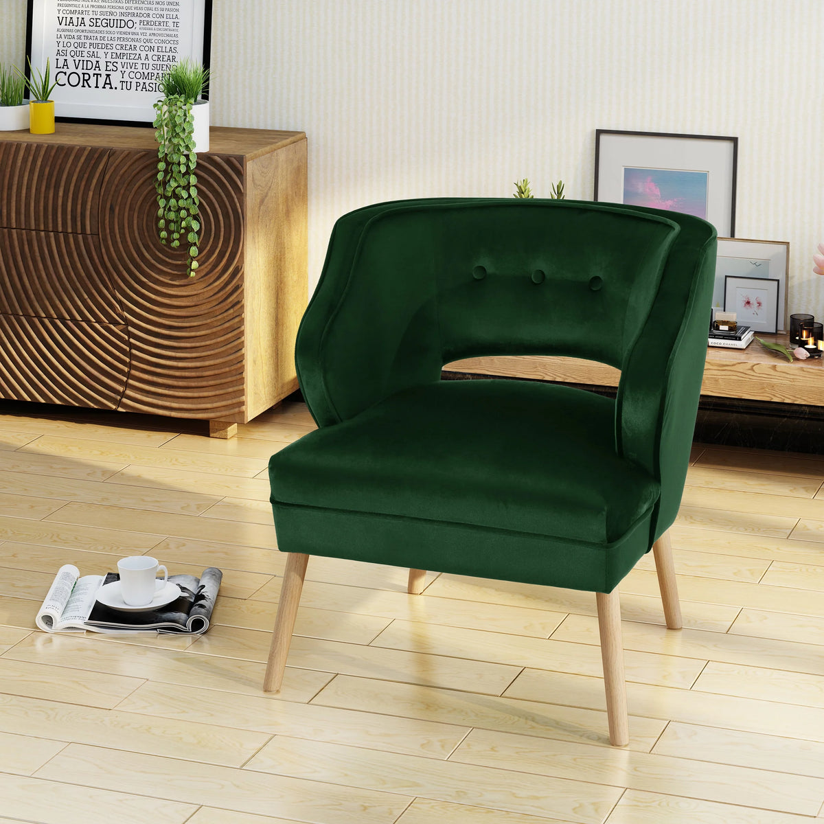 Mid Century Velvet Club Chair X3621