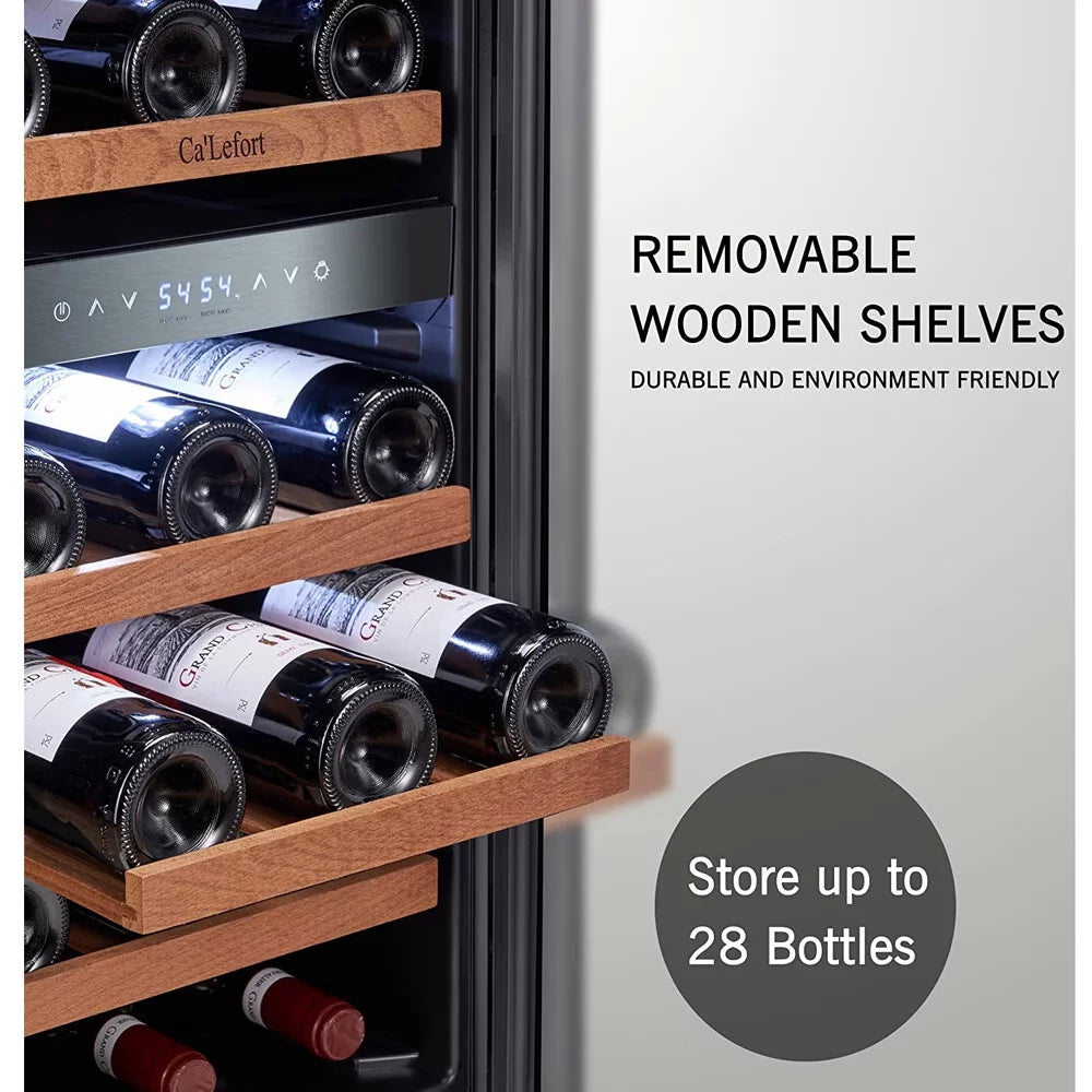 15 inch 28 Bottle Dual Zone Stainless Steel Wine Cooler Y19498