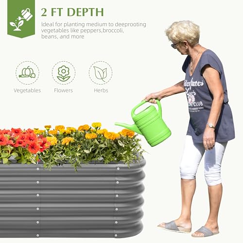 2-Pack 2x1ft Galvanized Raised Garden Bed Q62433