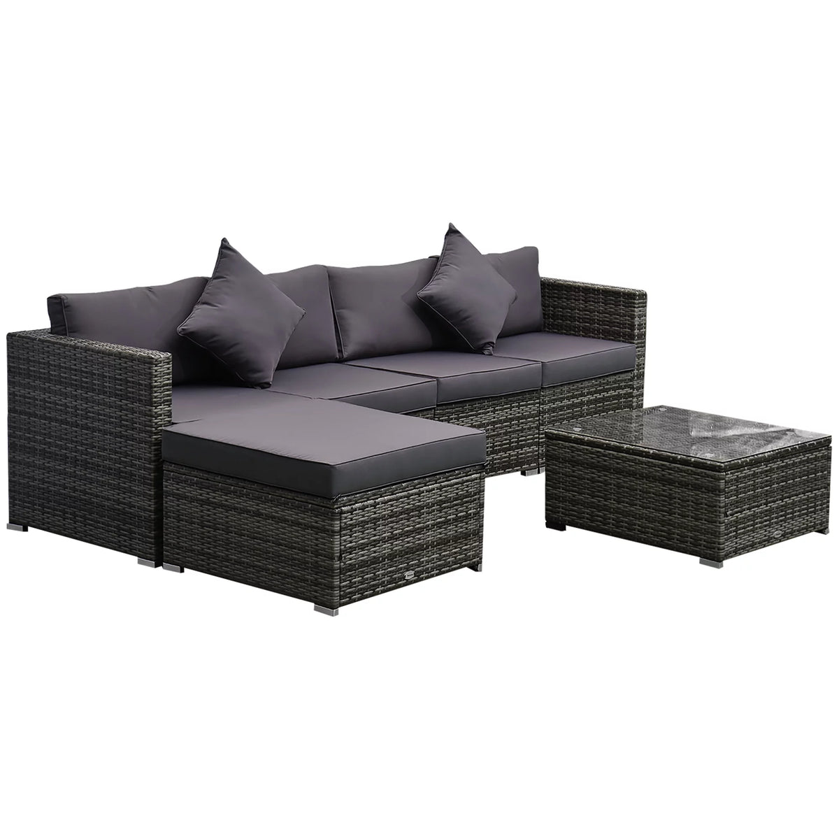 6-Piece Outdoor Patio Rattan Wicker Furniture Set with Cushion Z2746