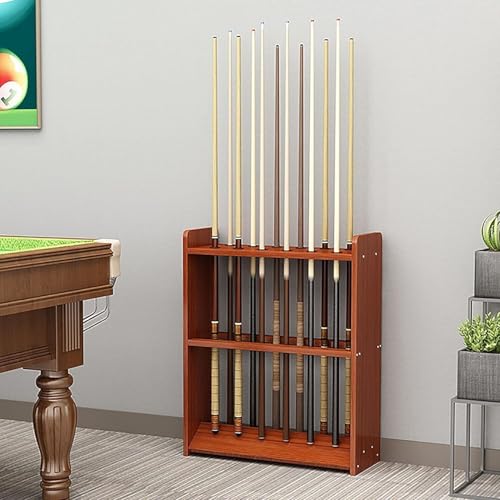 Teak Wooden Billiard Cue Rack Stand for 12 Cues R889378