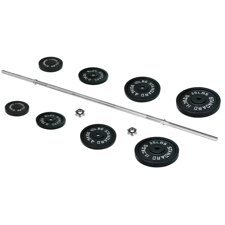 Cast Iron 100-Pound Barbell Set with Star Locks X4575