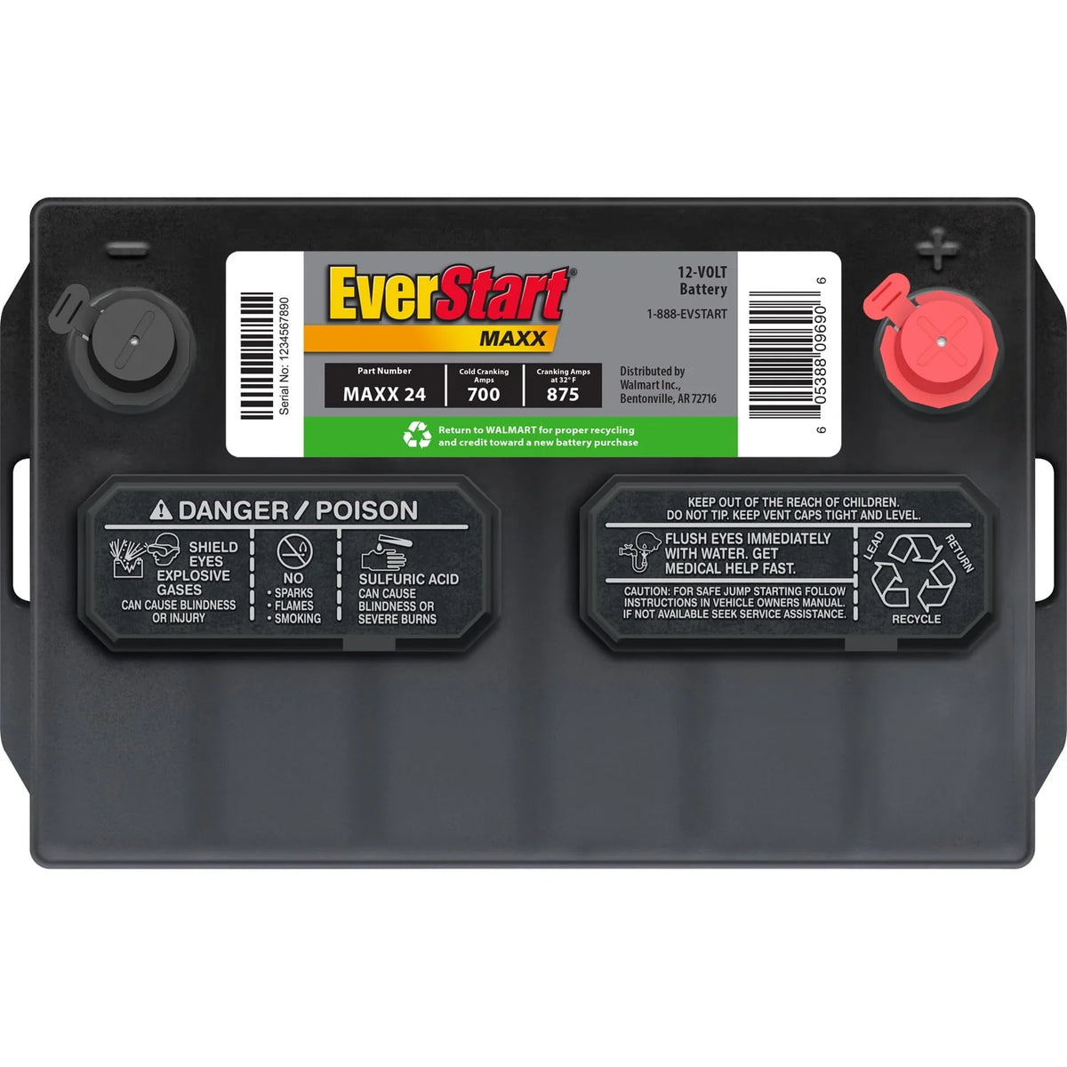 Lead Acid Automotive Battery Group Size 24 12 Volt 700 CCA V476355