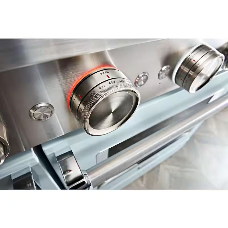 6.3 cu. ft. Smart Double Oven Gas Range with Griddle in Misty Blue I509