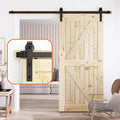 6FT Sliding Barn Door Hardware Kit Black O510924