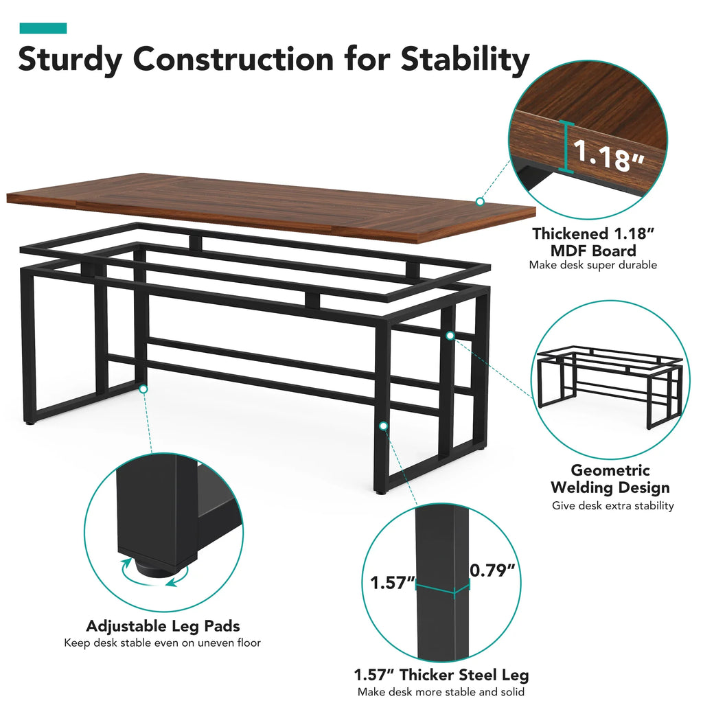 63" Computer Office Desk with Thickened Board N88271