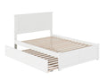 White Full Platform Bed with Trundle Bed S6802