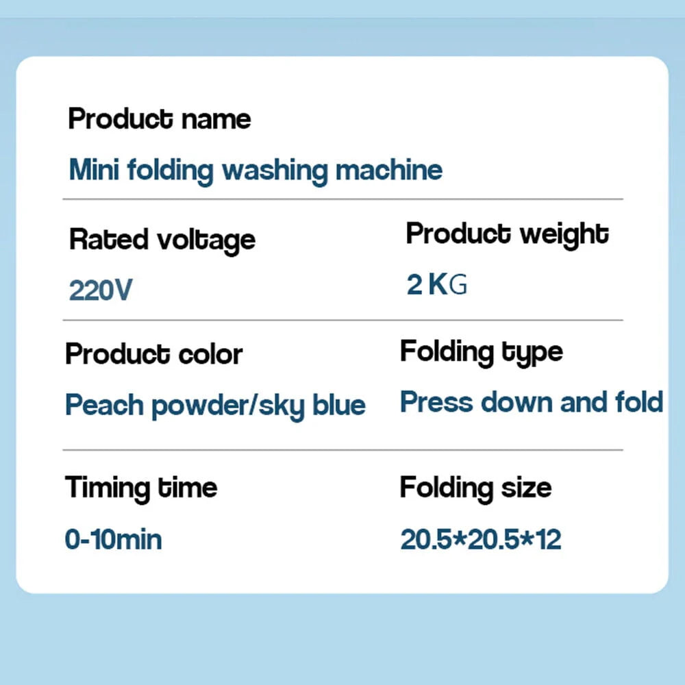 Mini Folding Washing Machine with Dryer Bucket X725