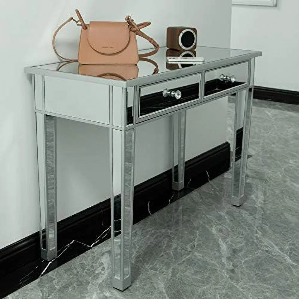 Mirrored Console Table with 2 Drawers D8161