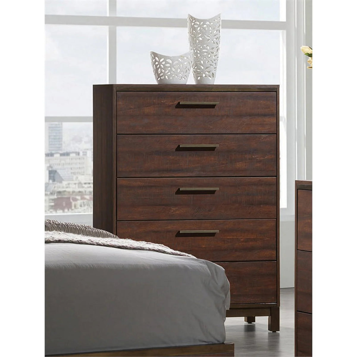 Bedroom Set Rustic Tobacco and Dark Bronze Q9691