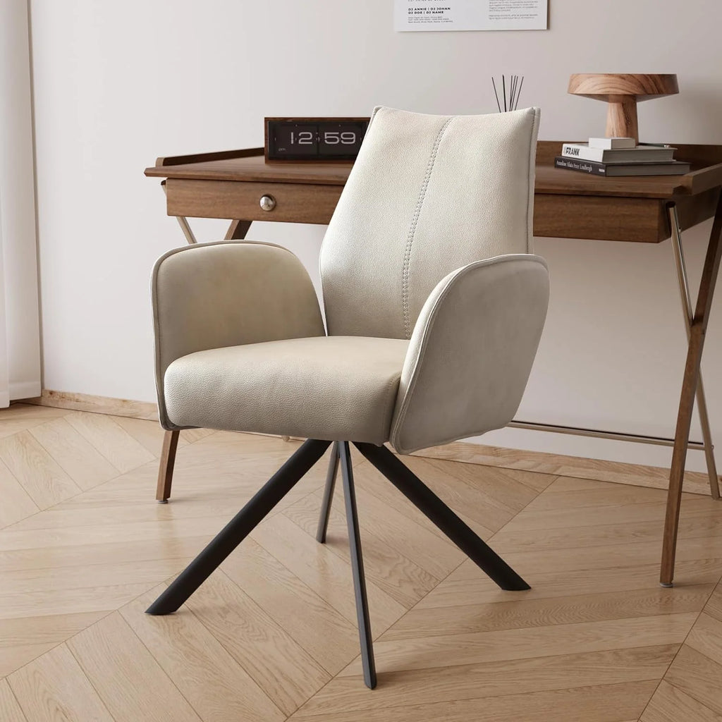 Modern Desk Chair no Wheel Ergonomic Office Chair Swivel Arm Chairs with Metal Legs A778192