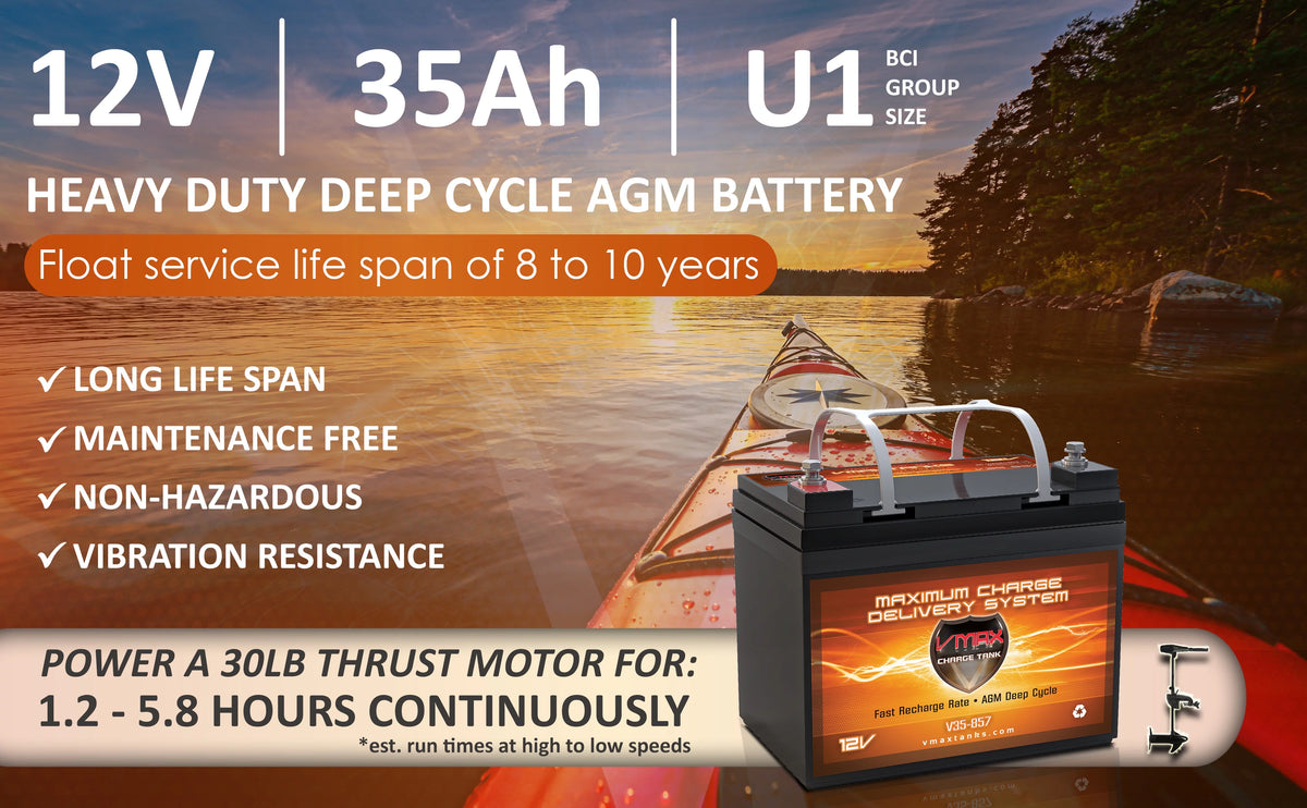 12V 35AH AGM Deep Cycle U1 Battery K858