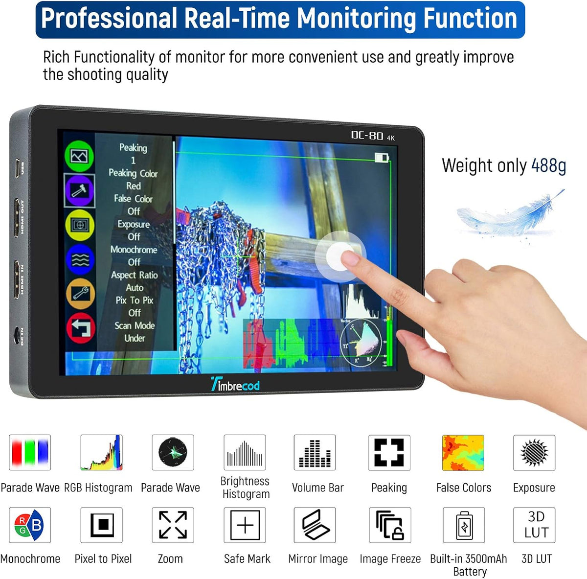 7" Touch Screen Camera Video Monitor Z16936