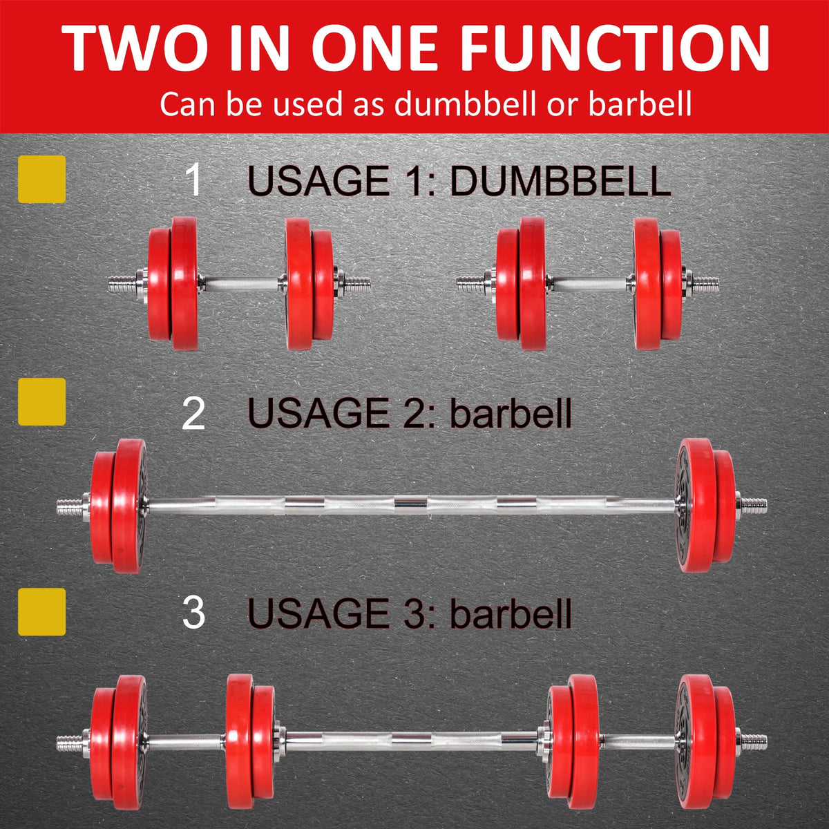 44 lbs. Barbell Dumbbells Combo Free Weight Set M4277