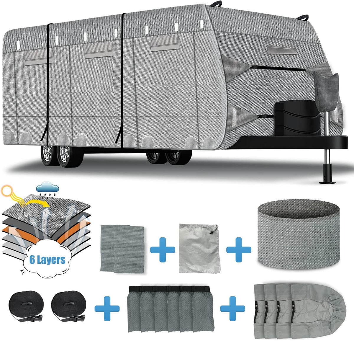 6 Layers Windproof UV Resistant RV Cover 30'1''-33' A19867