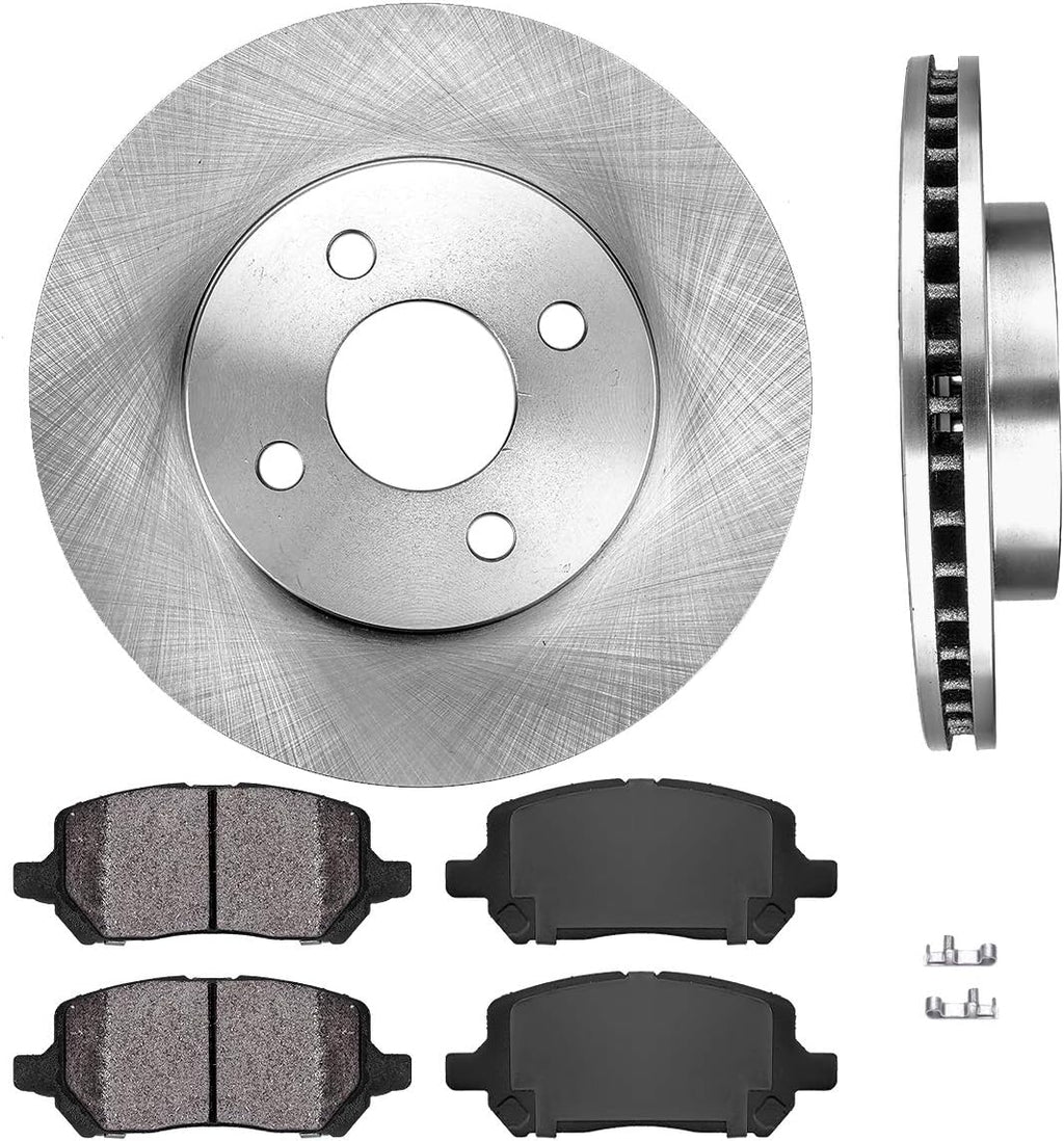 Front 256 mm 4 Lug Brake Disc Rotors + Metallic Brake Pads R457659