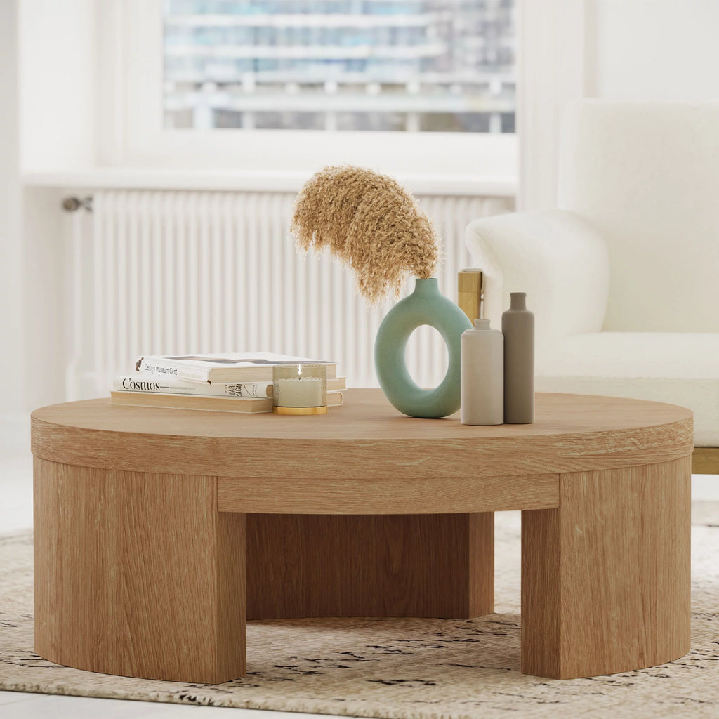 Round Coffee Table Warm Honey Finish O646572
