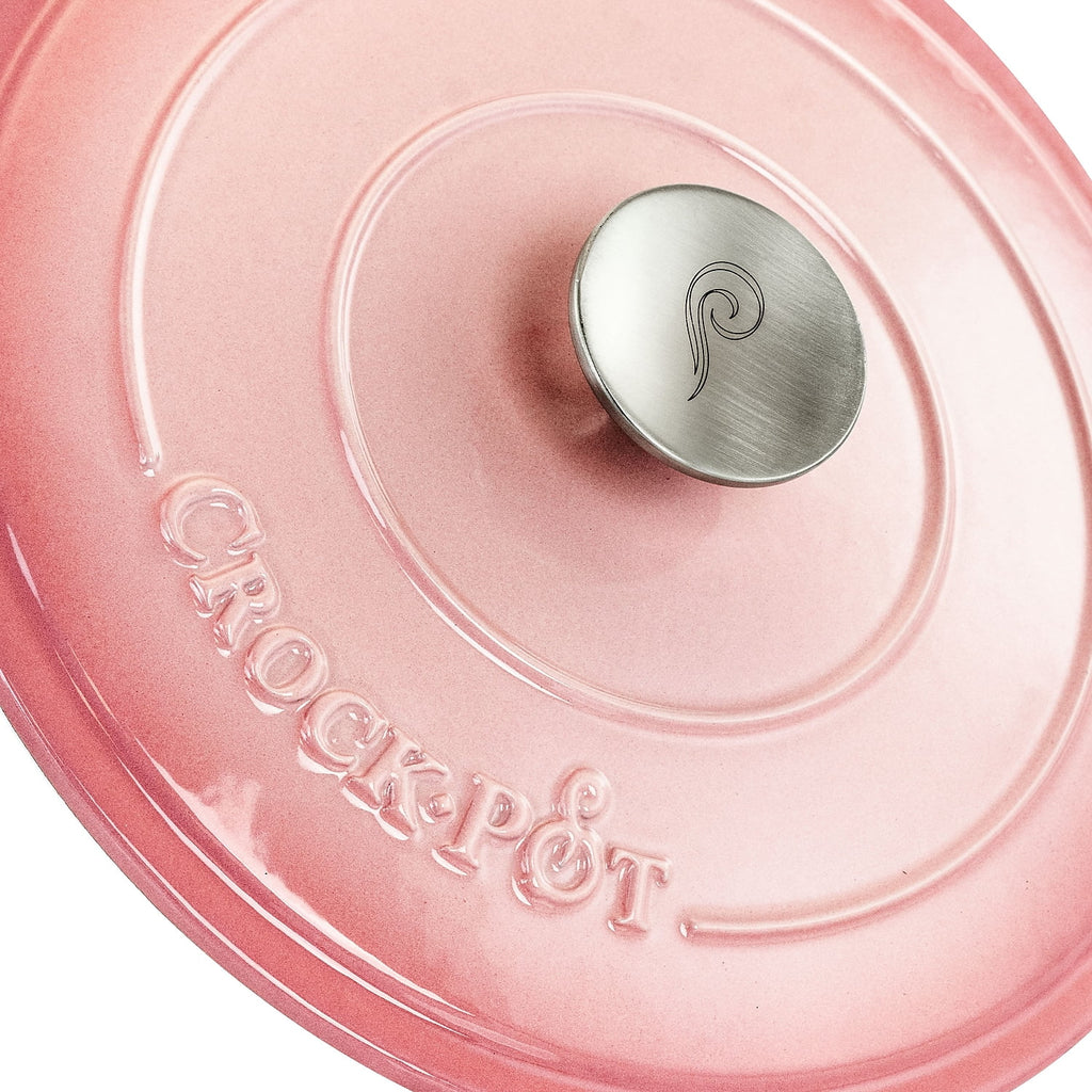2 Piece 5 Quarts Enameled Cast Iron Dutch Oven Blush Pink P5757