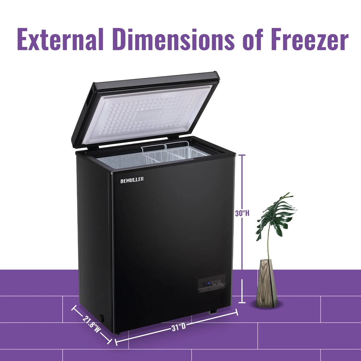 Chest Freezer with Electronic Display Screen 2 Removable Baskets A4648