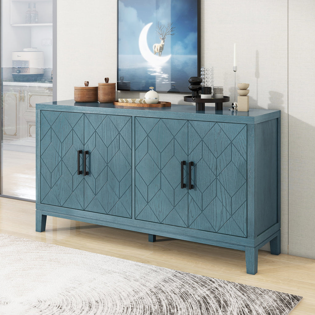 4-Door Retro Sideboard with Adjustable Shelves T8751