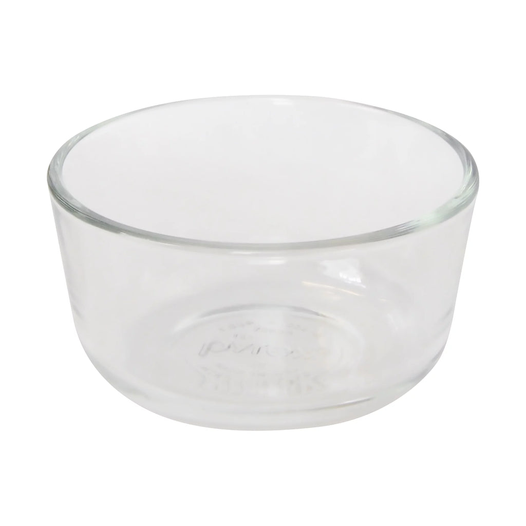Clear 1-Cup Round Glass Food Storage Bowl with Blue Lid 2-Pack V444