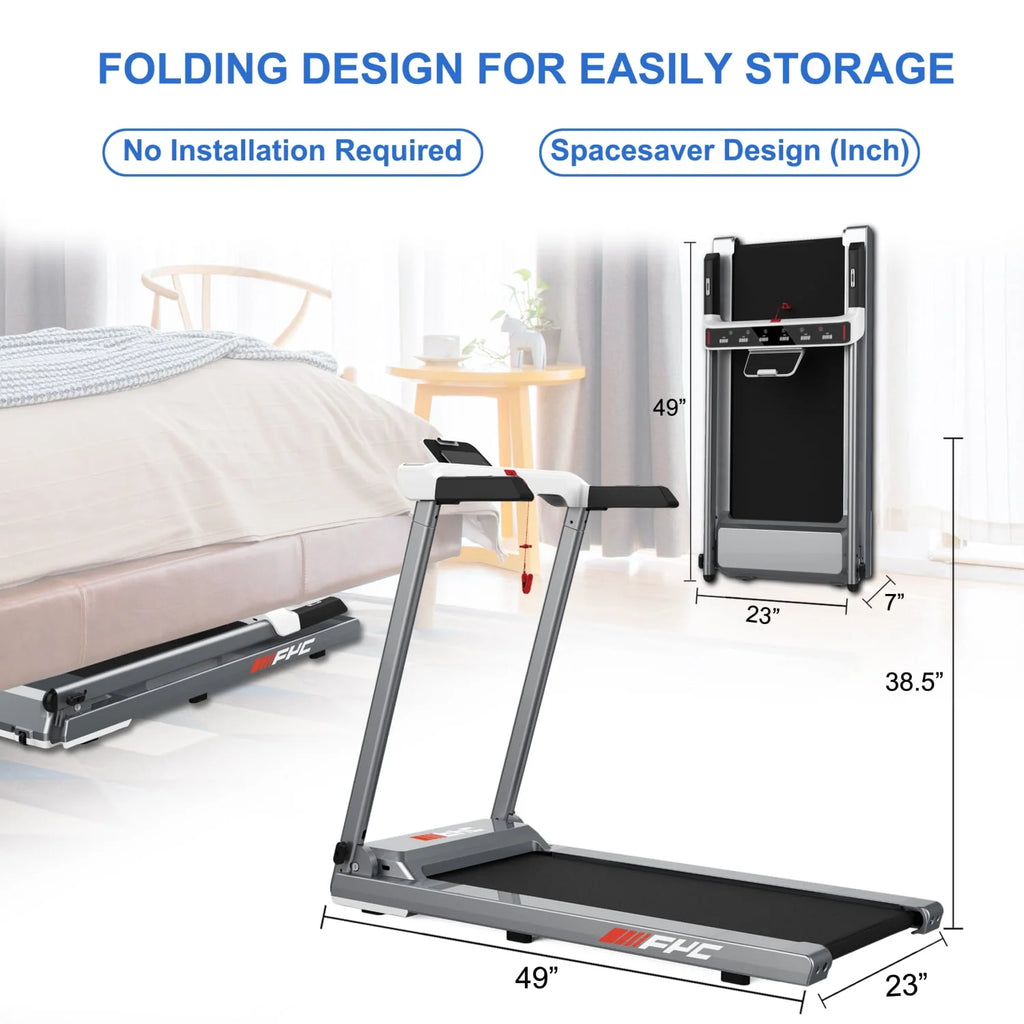 Folding Treadmill with Incline 3.5HP 8.5MPH Foldable Compact Electric Treadmill P18526