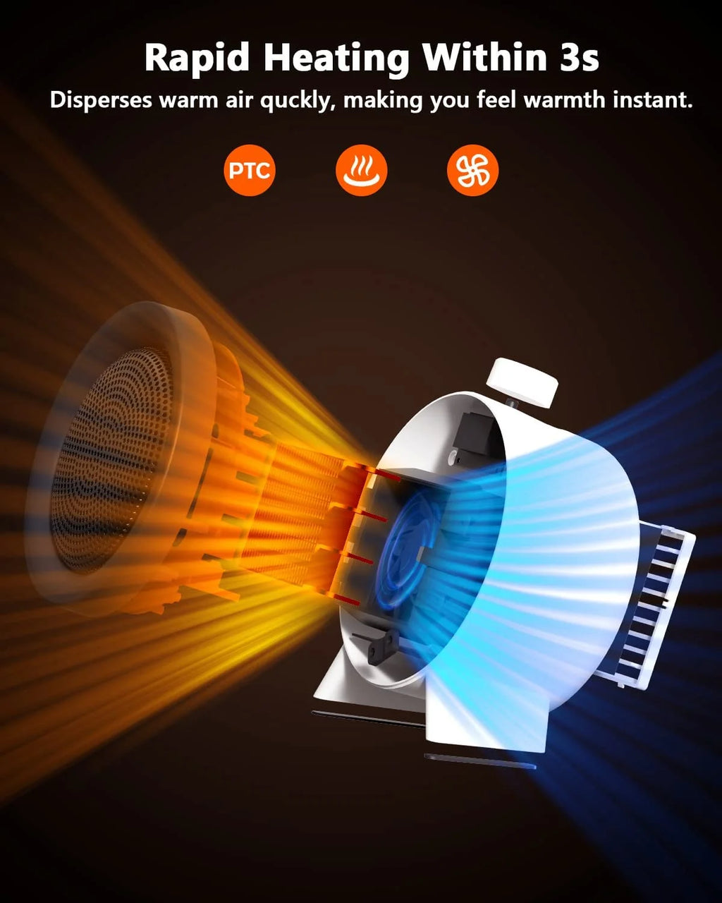1000W Ceramic Electric Space Heater I502