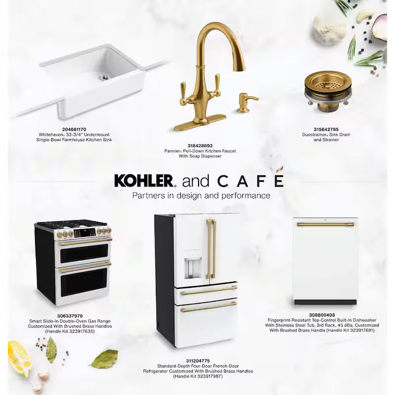 Refrigerator Handle Kit in Brushed Brass K157