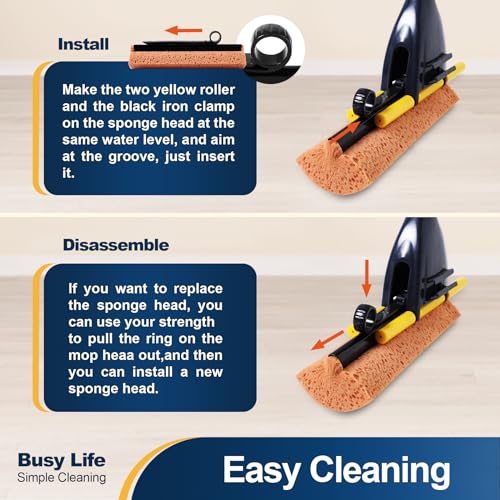 Sponge Mop with 2 Sponge Heads Y422816