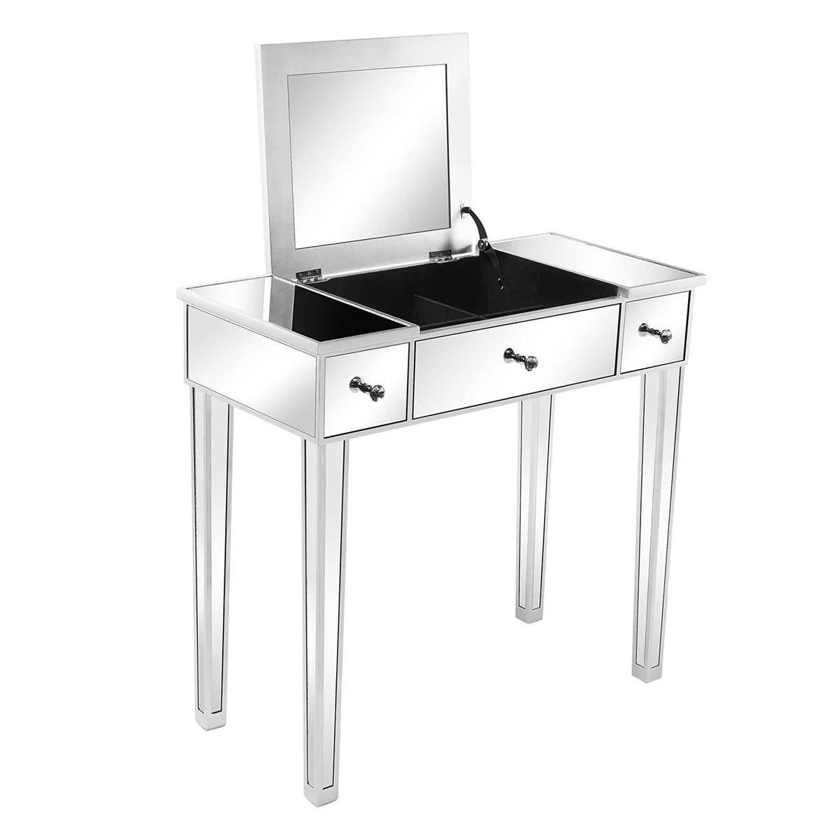 Wood Vanity Table with Flip-top Mirror 3 Drawers P20502