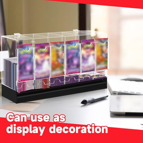 6 Slots Acrylic Booster Pack Dispenser with Black Base N776