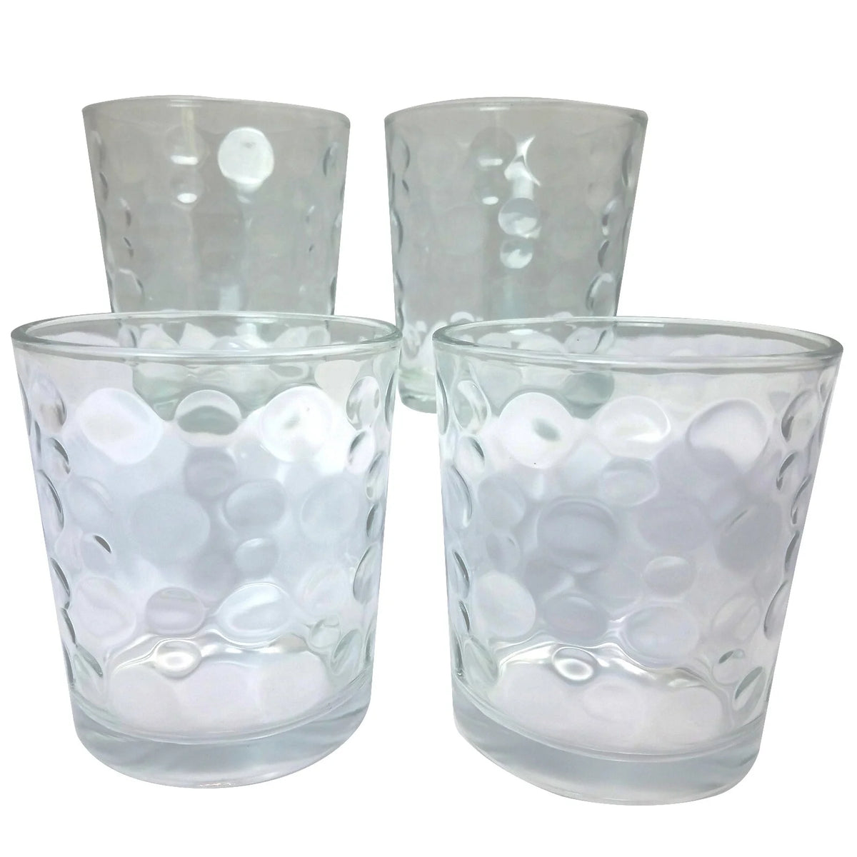 13 Ounce Clear Embossed Glass, 4 Count F2581