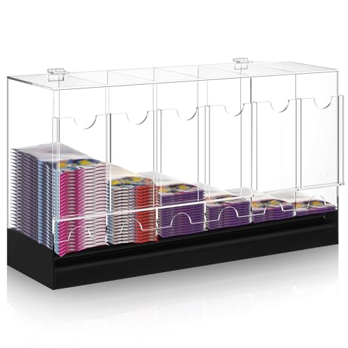 6 Slots Acrylic Booster Pack Dispenser with Black Base N776
