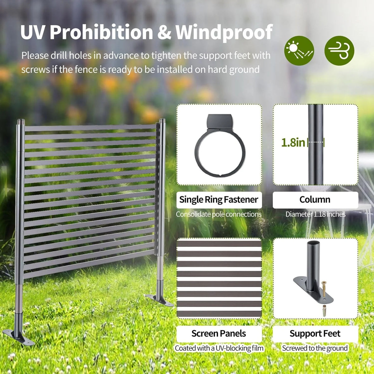 3FT x 4FT Outdoor Privacy Screen with UV & Rust Resistant Coating V488136