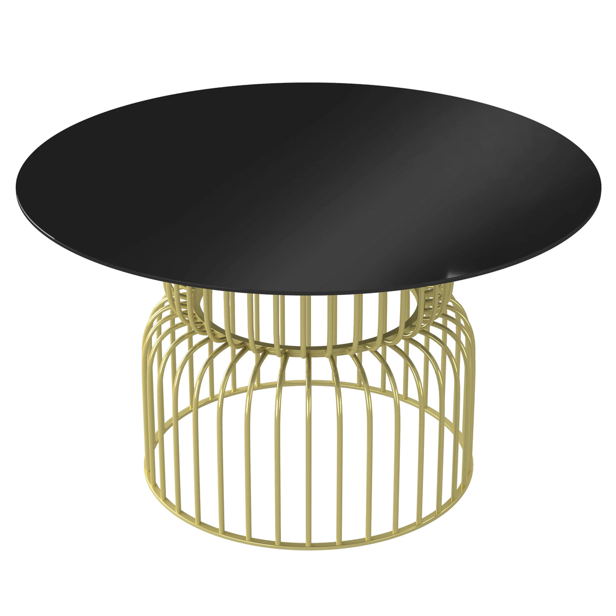 Round Metal Dining Table 4-Seater with Gold Base Y483