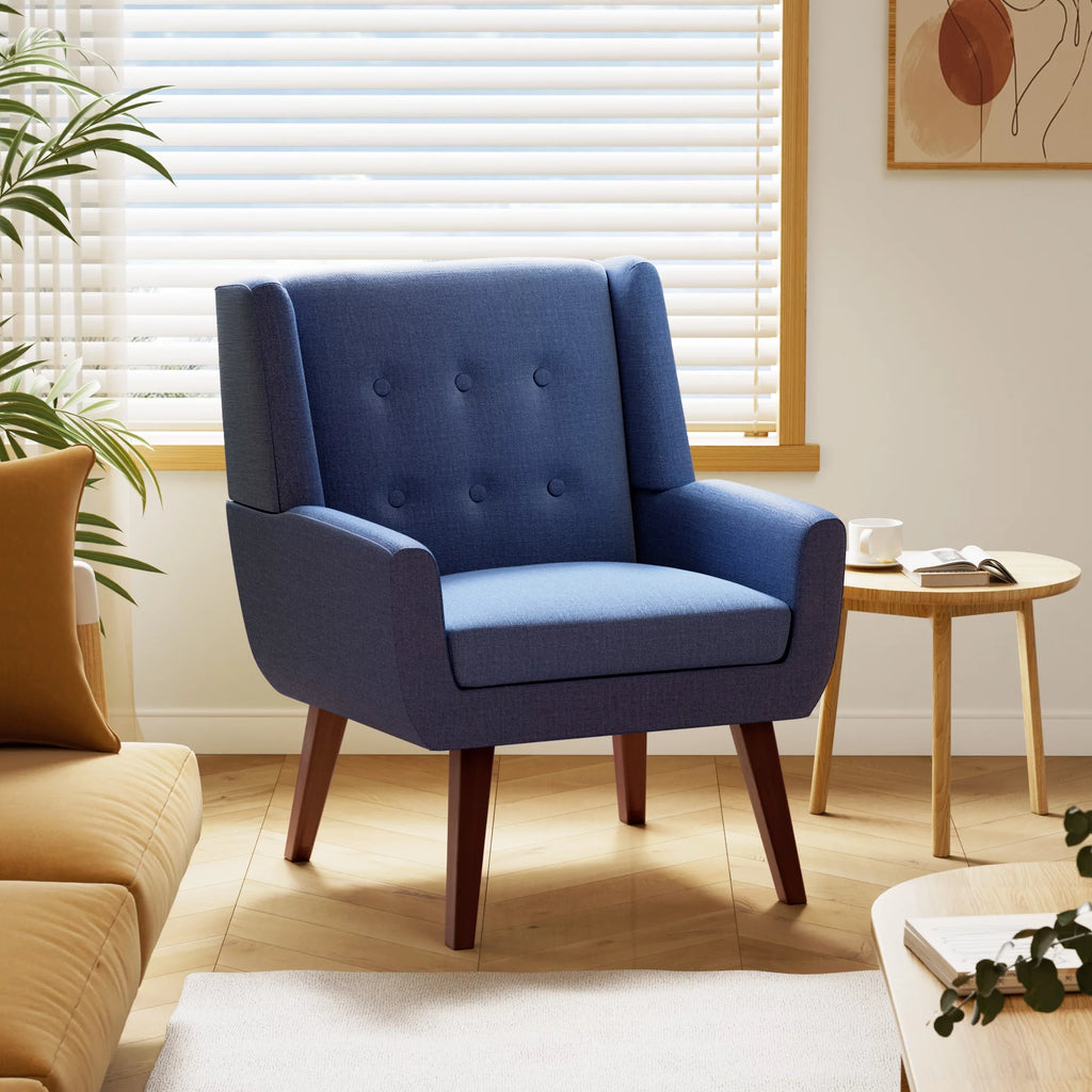 Beige Button-Tufted Upholstered Accent Chair H93854