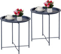 Blue Side Table with Removable Tray, Set of 2 N203416