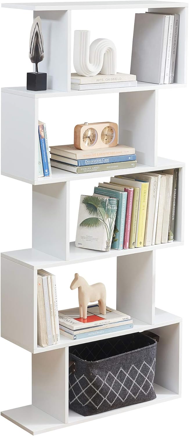 5-Tier Grey Wood Bookshelf H54445