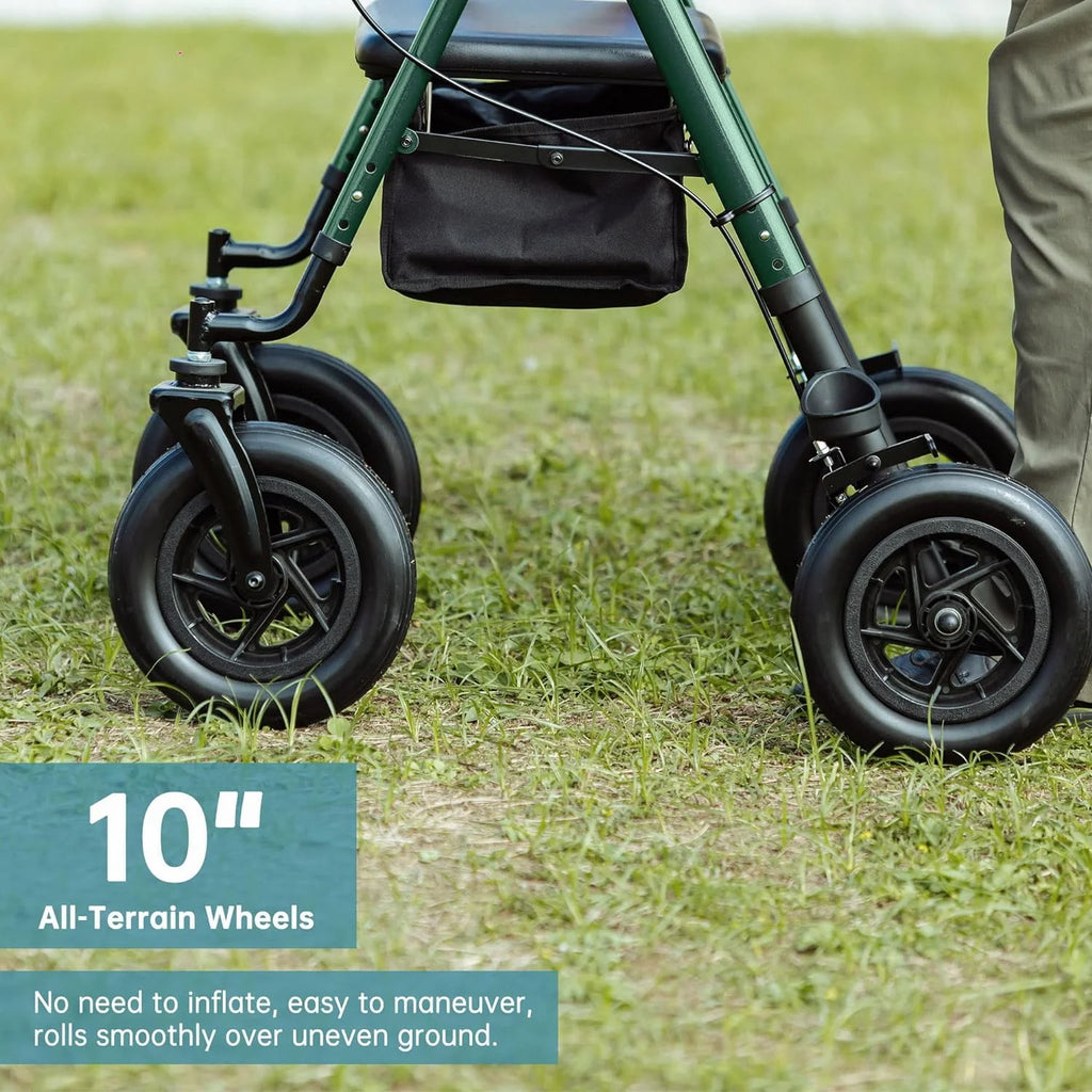 All-Terrain Rollator Walker with 10" Rubber Wheels Y3957