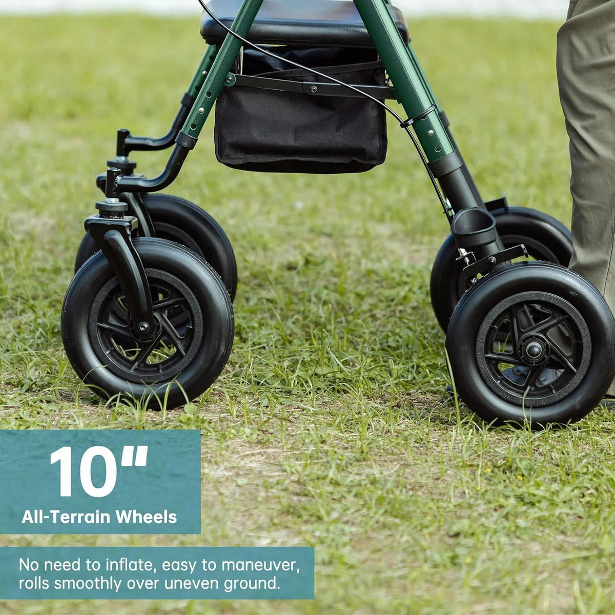 All-Terrain Rollator Walker with 10" Rubber Wheels Y3957