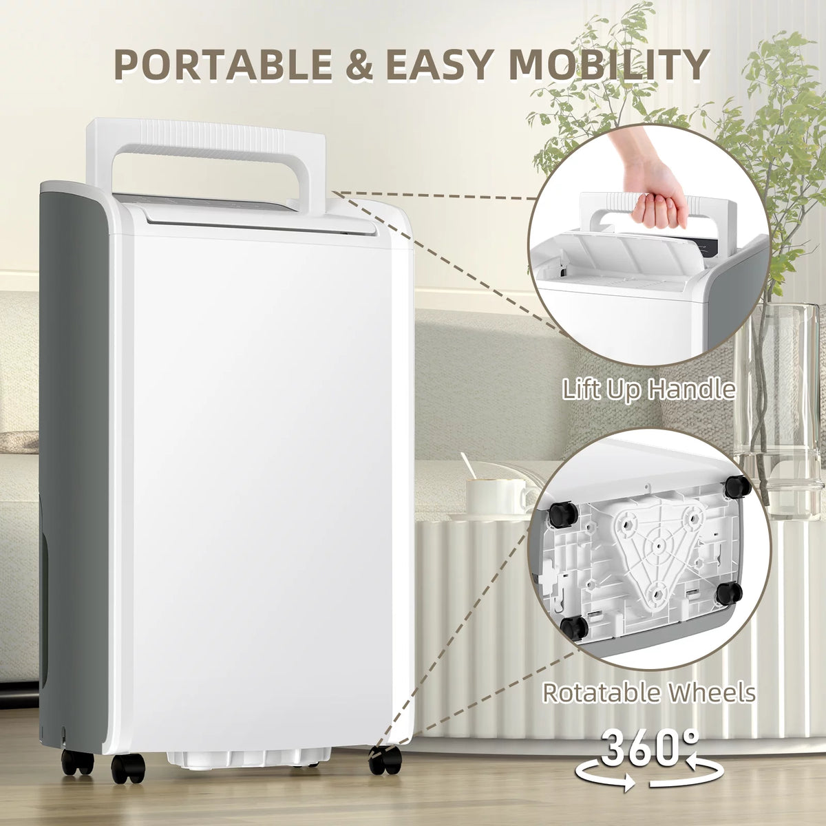 70 Pints 4,500 Sq. Ft. Dehumidifier with Drain Hose H136284