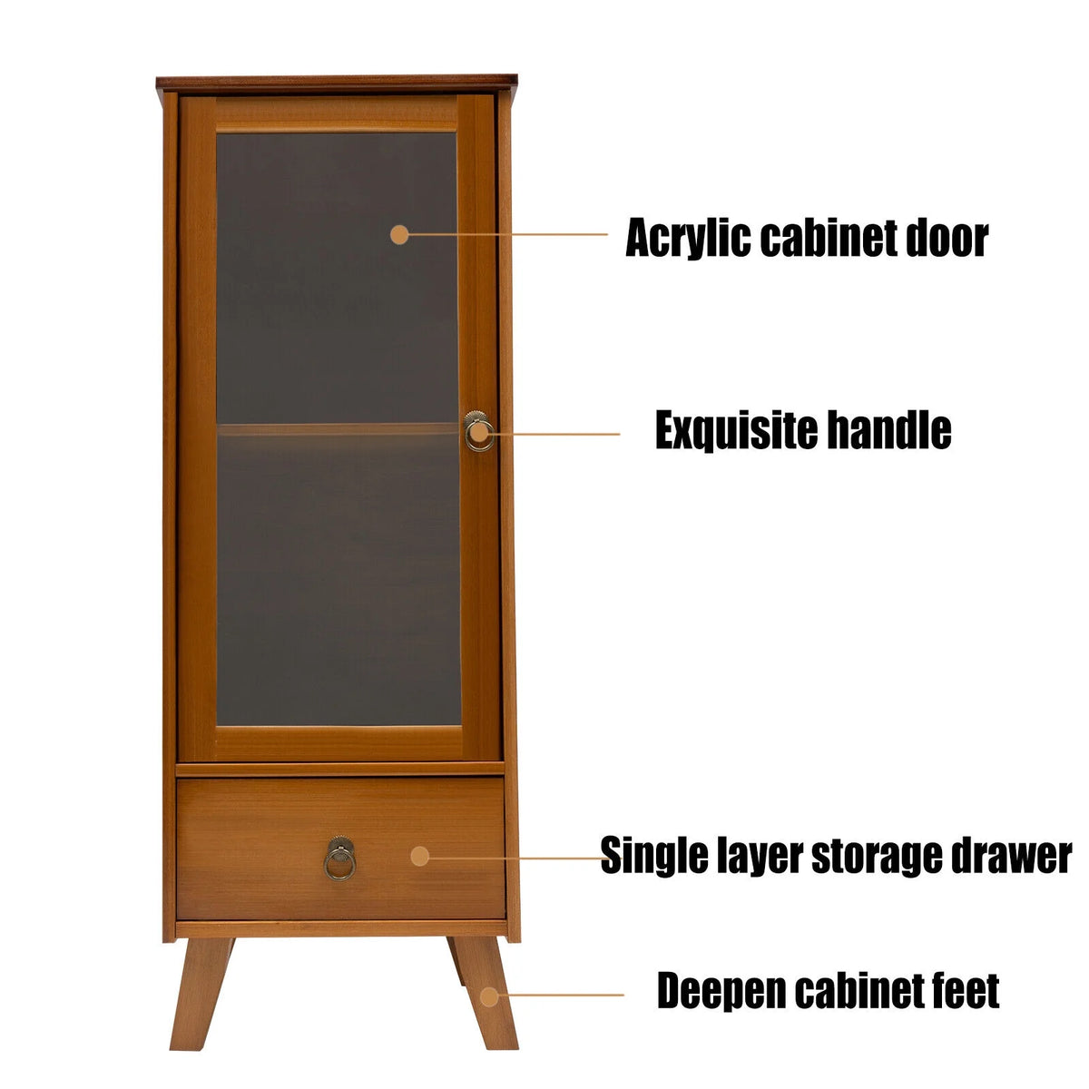 Brown Bamboo Sideboard Cabinet with 1 Drawer X928